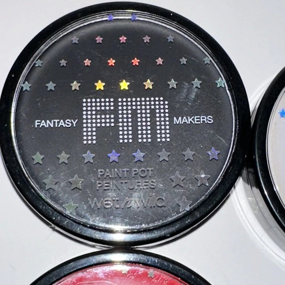 Wet n Wild Fantasy Makers Paint Pot 4pc Set Black White Red Iridescent Makeup